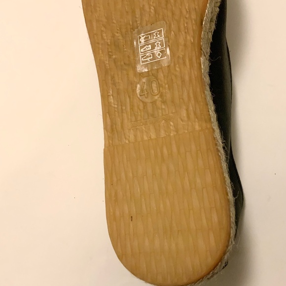Free People Laurel Canyon Black Leather Espadrille Designer Flat Loafers 40 - Picture 7 of 7